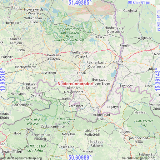 Niedercunnersdorf on map