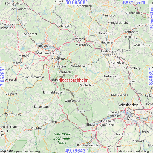 Niederbachheim on map