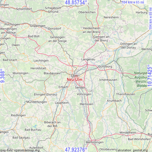 Neu-Ulm on map