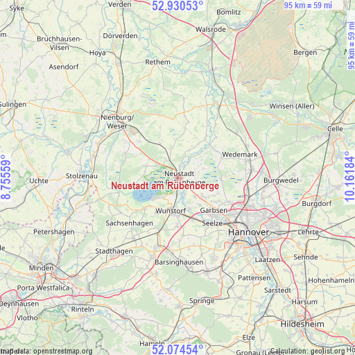 Neustadt am Rübenberge on map
