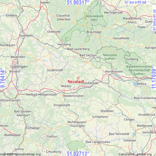 Neustadt on map