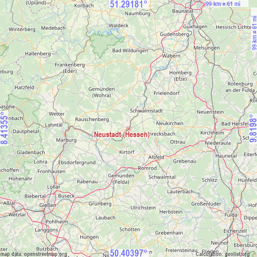 Neustadt (Hessen) on map