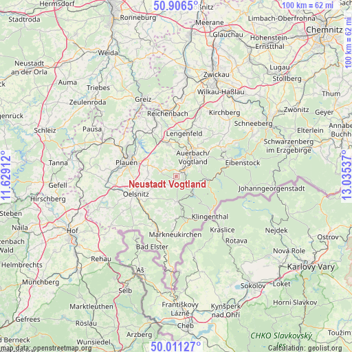 Neustadt Vogtland on map