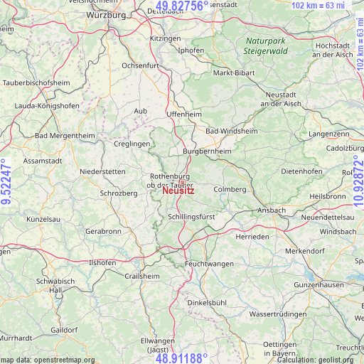 Neusitz on map