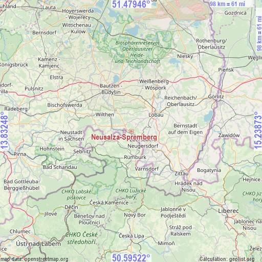 Neusalza-Spremberg on map