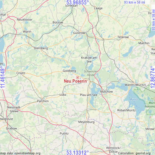 Neu Poserin on map