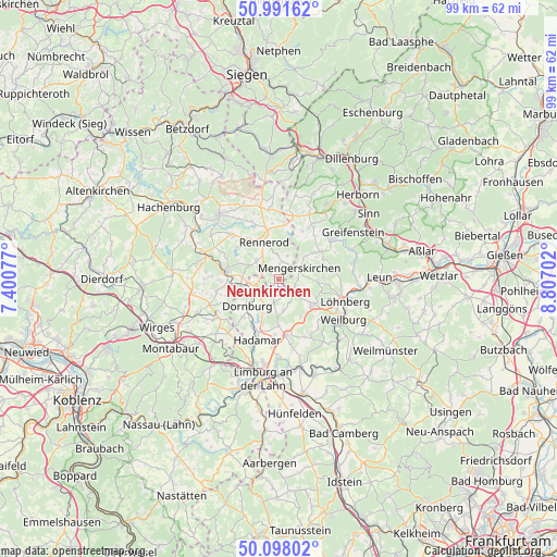 Neunkirchen on map