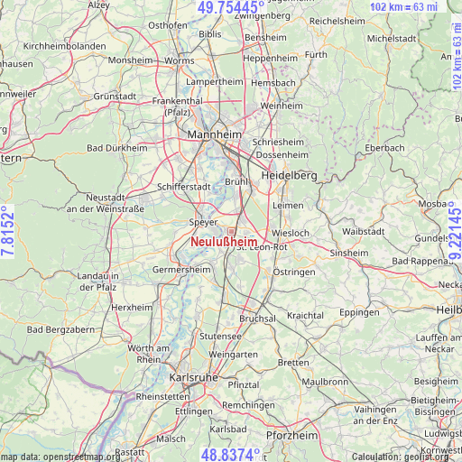 Neulußheim on map