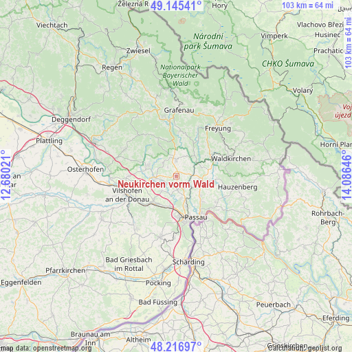 Neukirchen vorm Wald on map