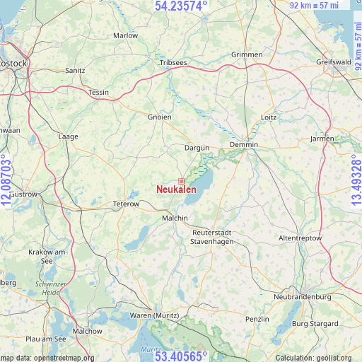 Neukalen on map