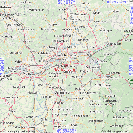 Neu Isenburg on map