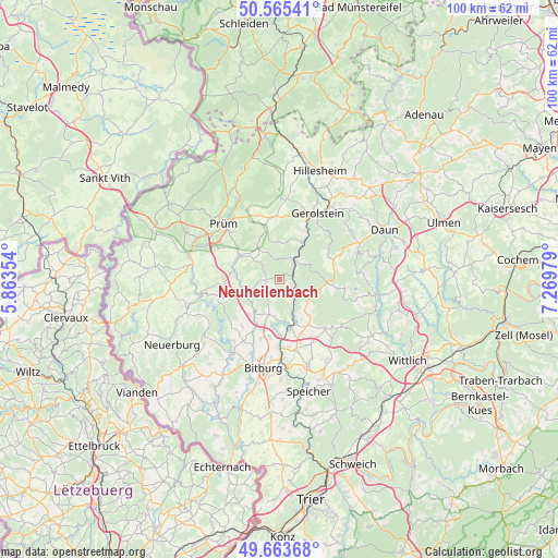 Neuheilenbach on map
