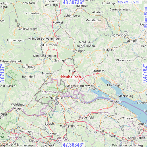 Neuhausen on map