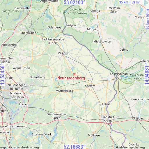 Neuhardenberg on map