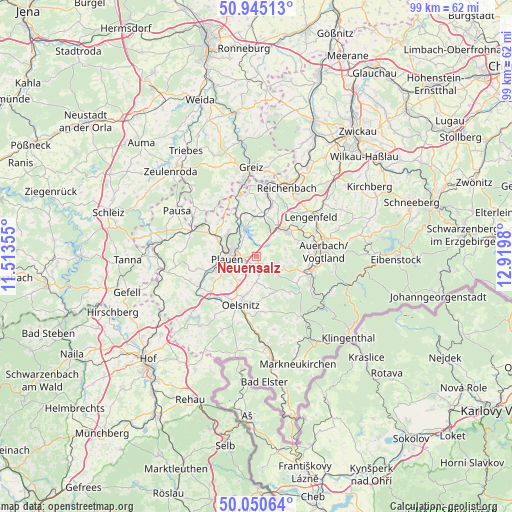 Neuensalz on map