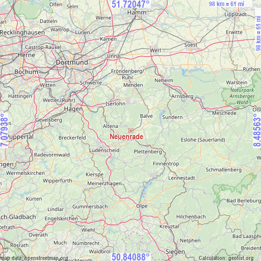 Neuenrade on map