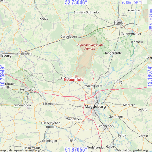 Neuenhofe on map