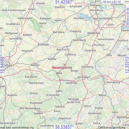 Neuengönna on map
