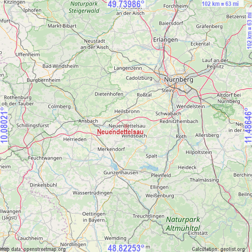 Neuendettelsau on map
