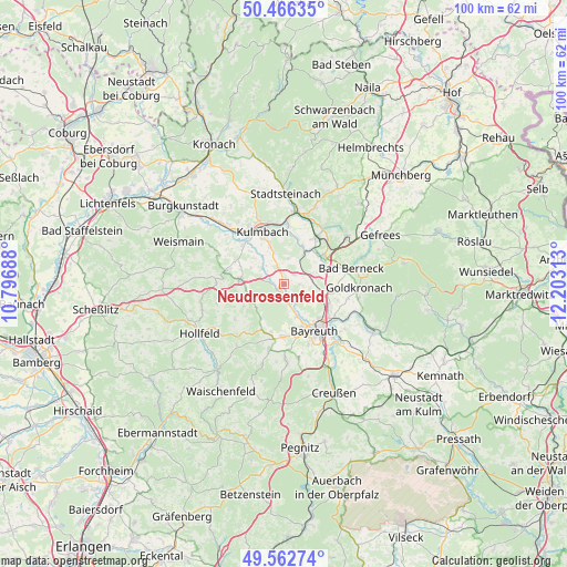 Neudrossenfeld on map