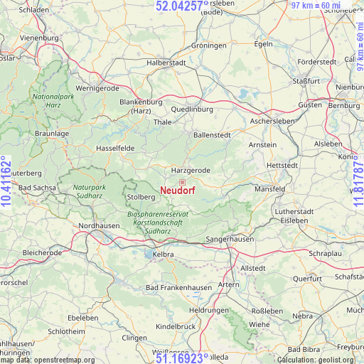 Neudorf on map