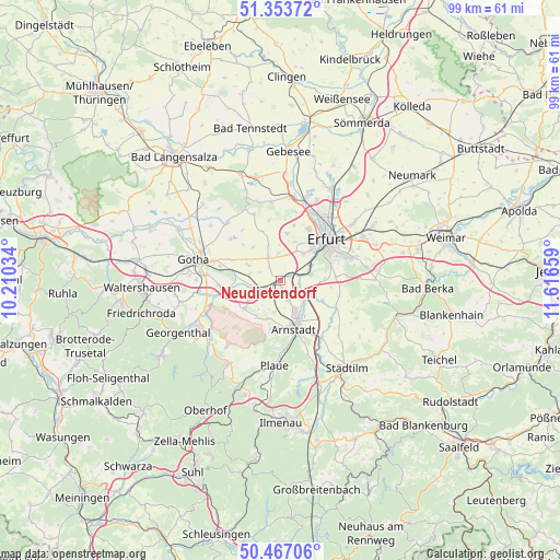 Neudietendorf on map