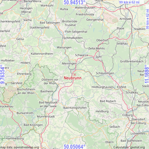 Neubrunn on map