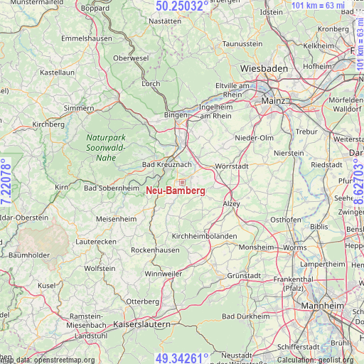 Neu-Bamberg on map
