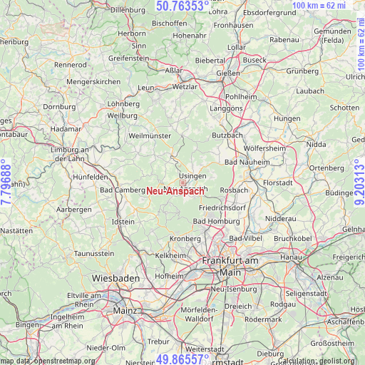 Neu-Anspach on map
