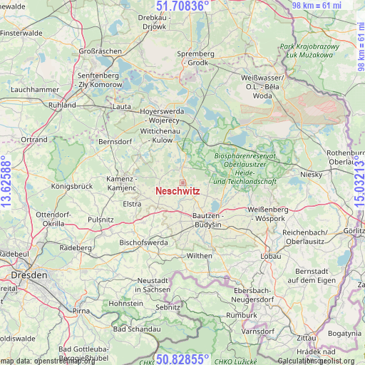 Neschwitz on map