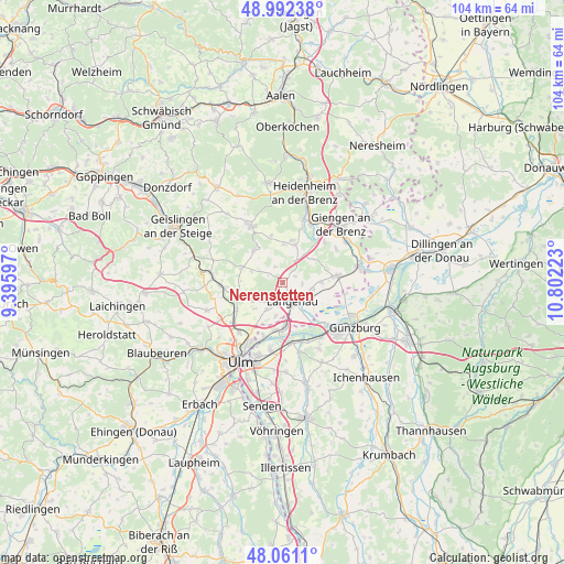 Nerenstetten on map