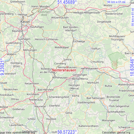 Nentershausen on map