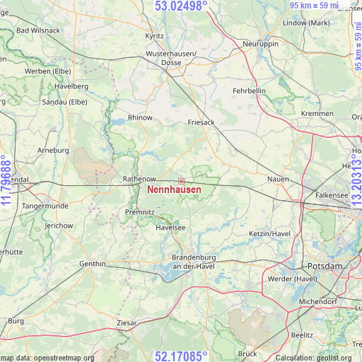 Nennhausen on map
