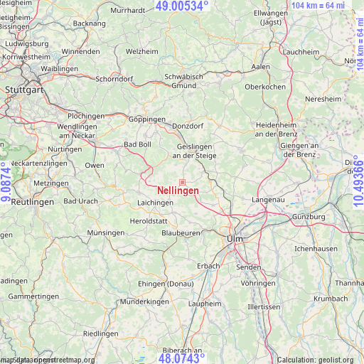 Nellingen on map