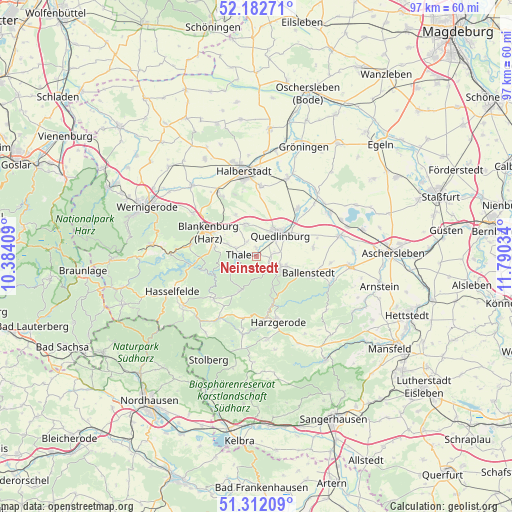 Neinstedt on map