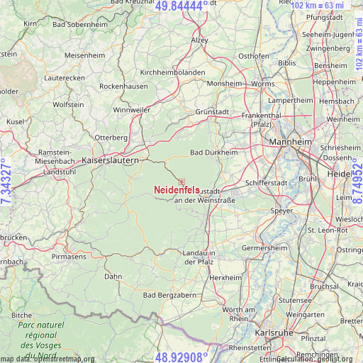 Neidenfels on map
