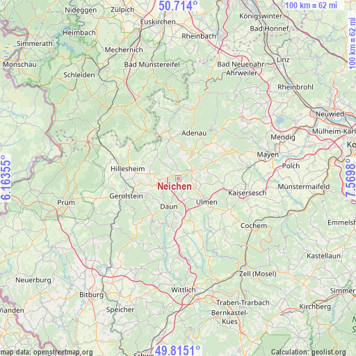 Neichen on map