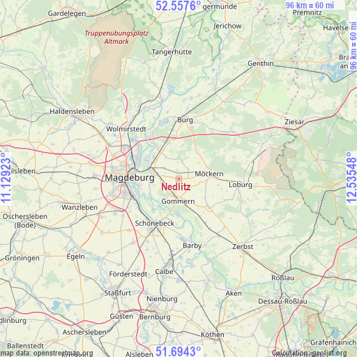 Nedlitz on map