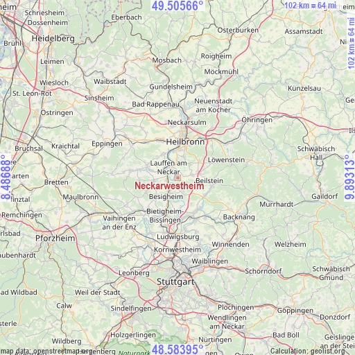 Neckarwestheim on map