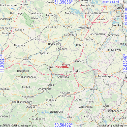Nausnitz on map