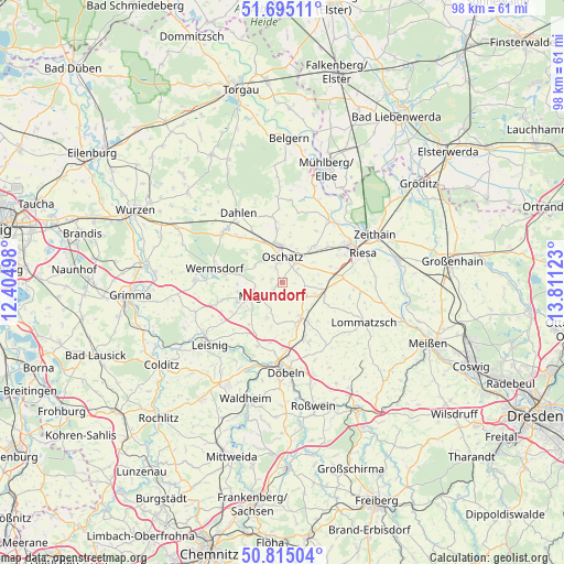 Naundorf on map