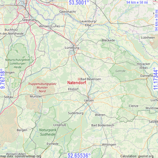 Natendorf on map