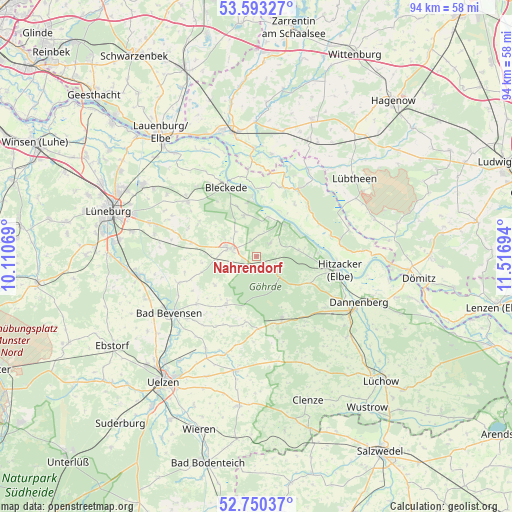 Nahrendorf on map