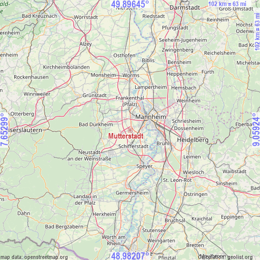 Mutterstadt on map