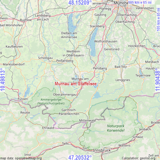 Murnau am Staffelsee on map