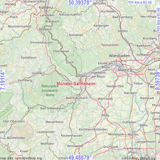 Münster-Sarmsheim on map