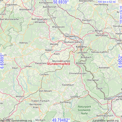 Münstermaifeld on map