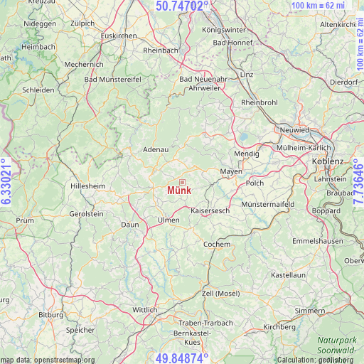 Münk on map