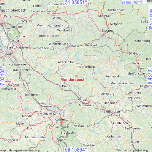 Mündersbach on map