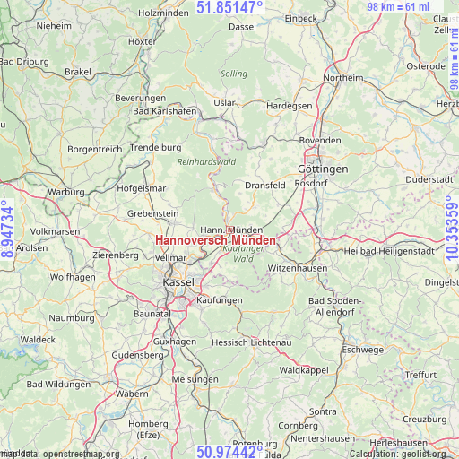 Hannoversch Münden on map